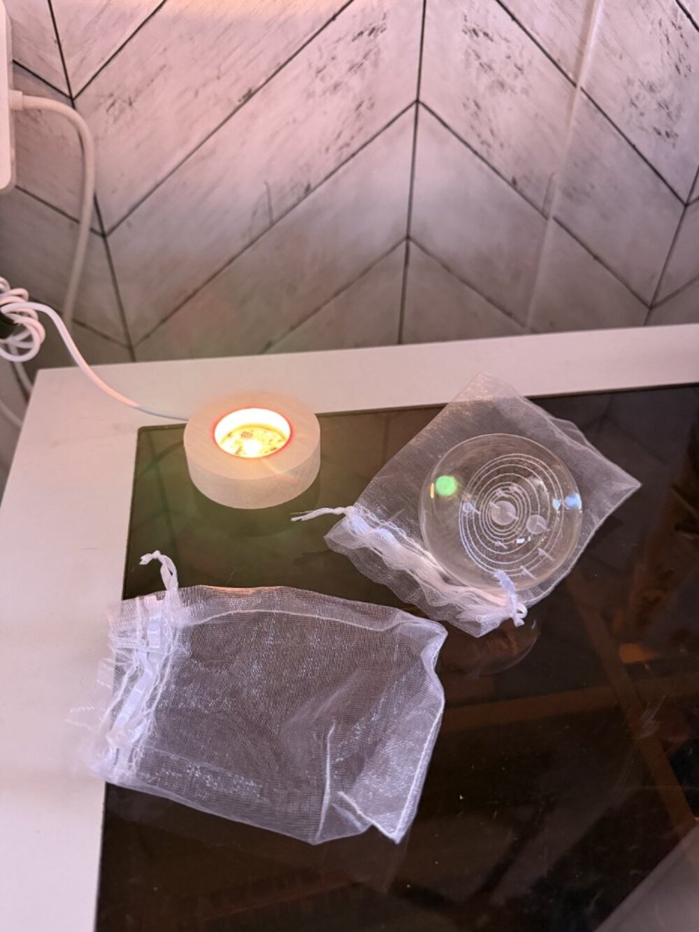 Amazon Color Changing 3D LED Crystal Ball Solar System - Picture 3 of 3
